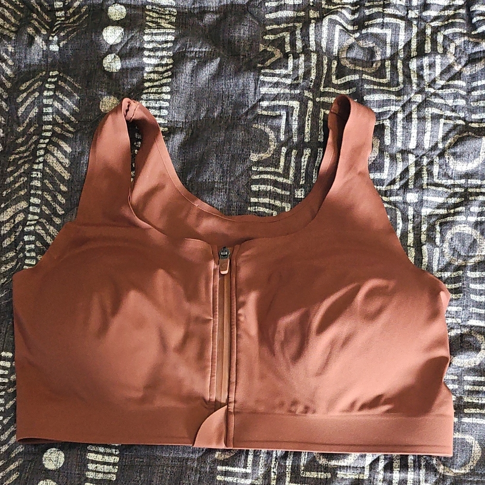 ZYIA Rust Zip-Front Sports Bra
